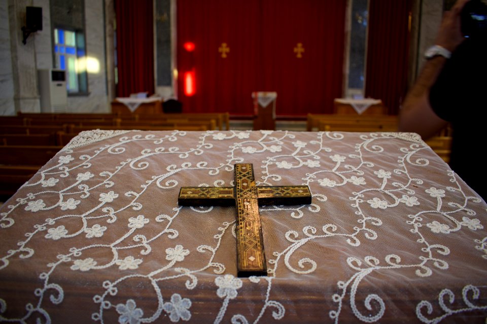 Interior view of the Church of Saint John the Baptist, an Assyrian Church of the East cathedral in Ankawa 01