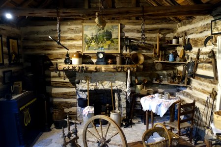 Interior view - Swedish Log Cabin - Zilker Botanical Garden - Austin, Texas - DSC08815 photo