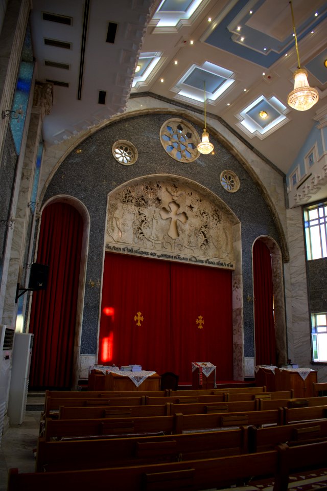 Interior view of the Church of Saint John the Baptist, an Assyrian Church of the East cathedral in Ankawa 03