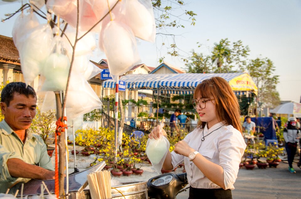 Girl beautiful candy floss