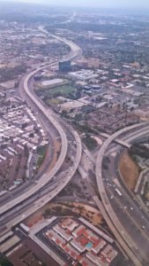 Interchange of Interstate 5 and California Route 55 from the air