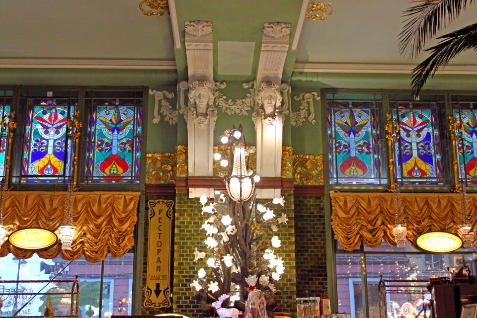 Interior of Eliseevsky shop (Saint Petersburg) December 2019