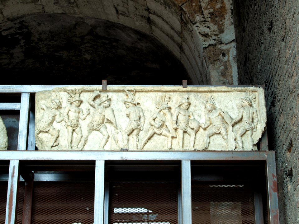 Interior of the Colosseum, exposition, gladiators