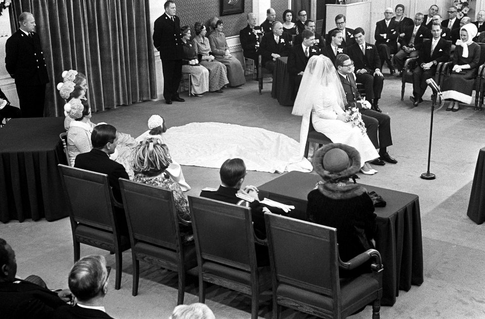 Huwelijk prinses Margriet en mr. Pieter van Vollenhoven Stadhuis, overzichten, Bestanddeelnr 919-9638