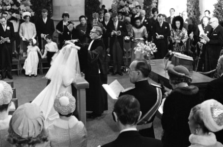 Huwelijk prinses Margriet en mr. Pieter van Vollenhoven huwelijksplechtigheid in, Bestanddeelnr 919-9695