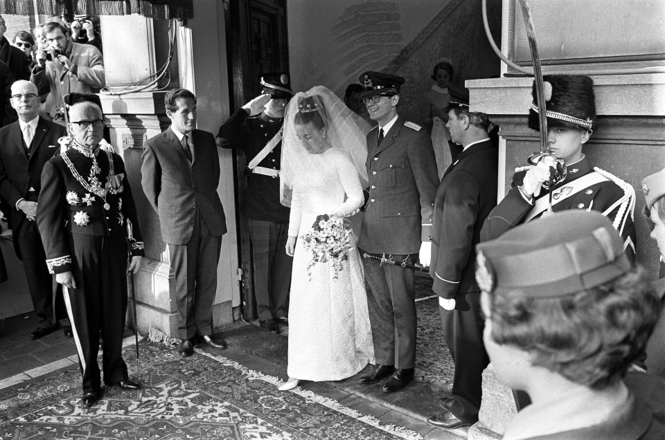 Huwelijk prinses Margriet en mr. Pieter van Vollenhoven huwelijksplechtigheid in, Bestanddeelnr 919-9723