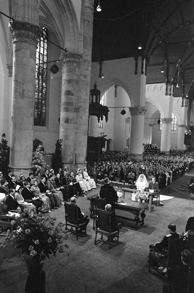 Huwelijk prinses Margriet en mr. Pieter van Vollenhoven huwelijksplechtigheid in, Bestanddeelnr 919-9658