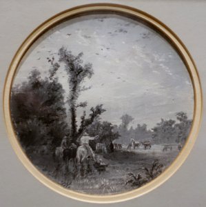 Hunting Wild Horses, by Frank Reaugh, c. 1878-1880, pastel and graphite on paper - Harry Ransom Center - University of Texas at Austin - DSC08455