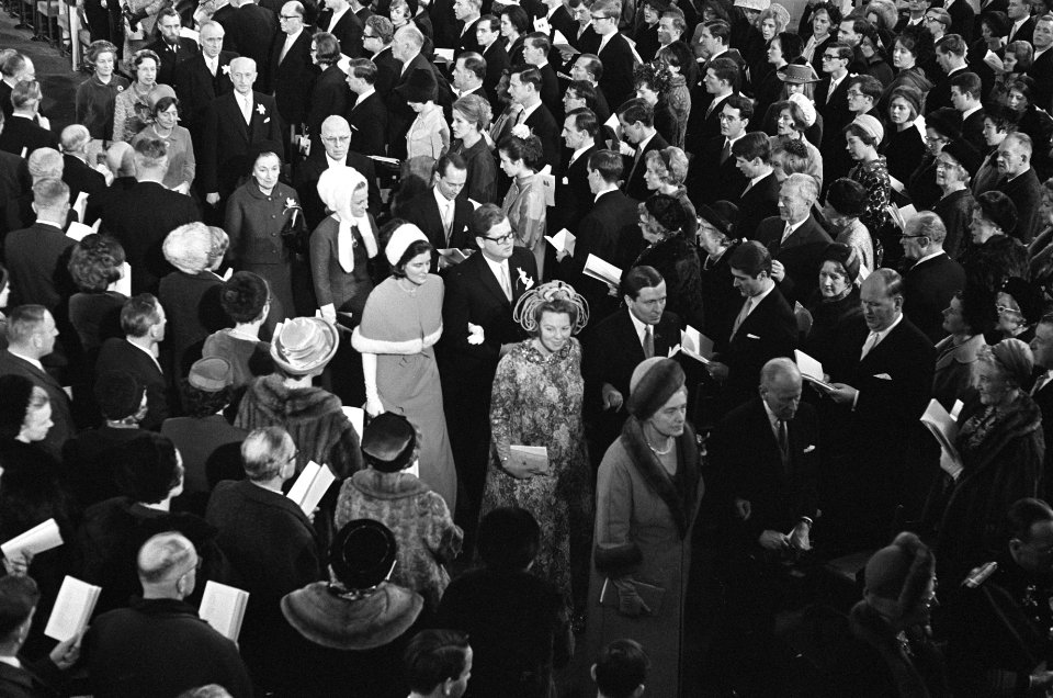 Huwelijk prinses Margriet en mr. Pieter van Vollenhoven huwelijksplechtigheid in, Bestanddeelnr 919-9716