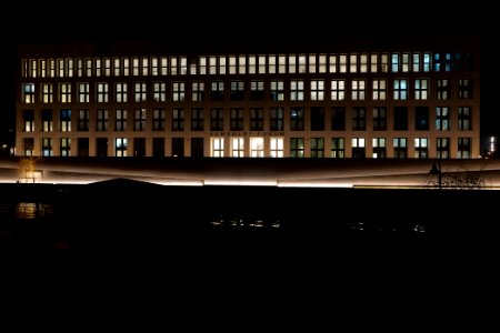 Humboldt Forum from Marx-Engels-Forum at night 2021-01-17 02