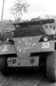 Humber Scoutscar met opschrift 't Kan nog Ruiger, Bestanddeelnr 3699