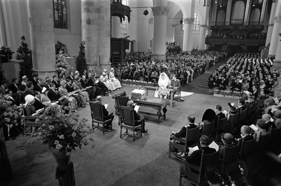 Huwelijk prinses Margriet en mr. Pieter van Vollenhove huwelijksplechtigheid in , Bestanddeelnr 919-9692