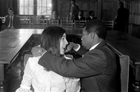Huwelijk bokser Fighting Mack ( Albert Edwin Nicodemus met Gonzalez Arseiria op , Bestanddeelnr 922-3714