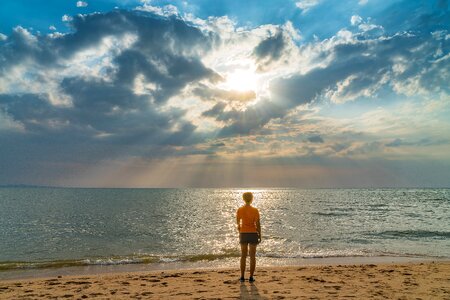 Sunset tropical sea photo