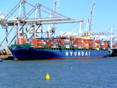 Hyundai Colombo, - IMO 9323508 - at the Amazone harbour, Port of Rotterdam, Holland 04-Aug-2007