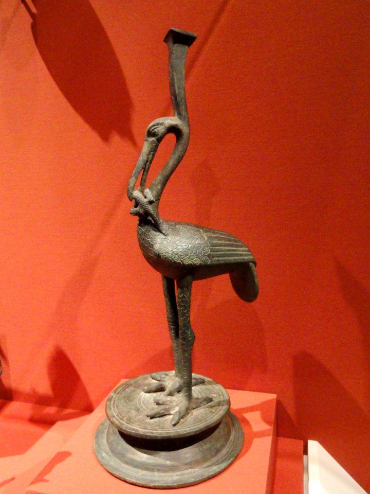 Ibis Eating a Lizard, 100 BC - 100 AD, Roman, bronze - Cleveland Museum of Art - DSC08302