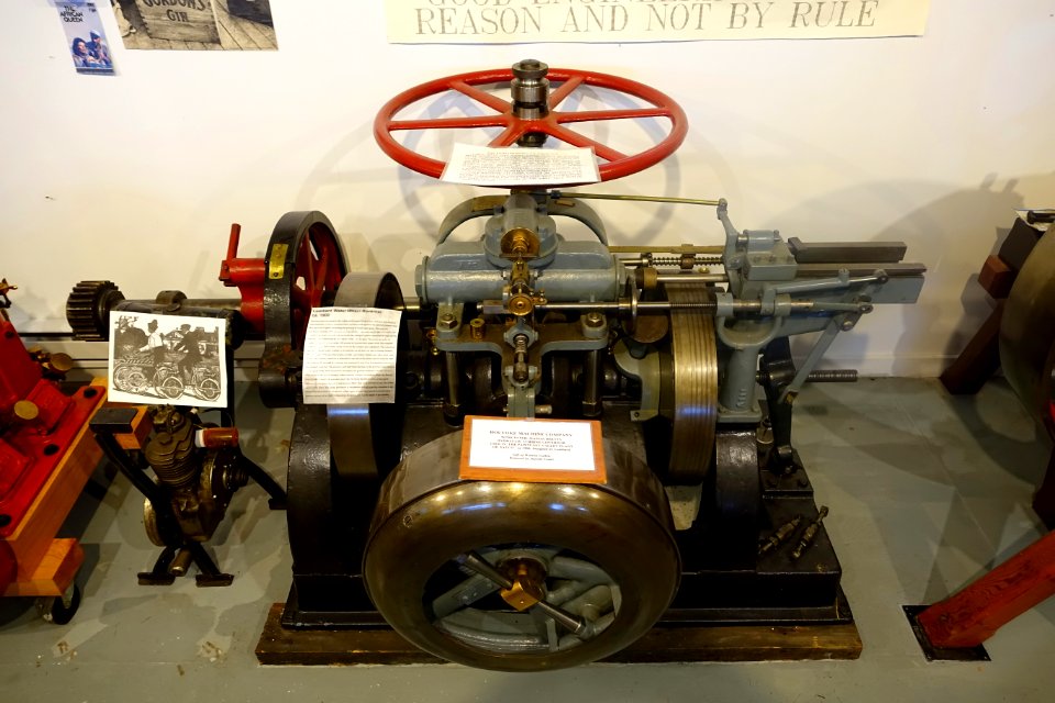 Hydraulic Turbine Generator with Lombard Water Wheel Governor, Holyoke Machine Co., Worcester MA, and Lombard Governor Corp., c. 1900 - New England Wireless & Steam Museum - East Greenwich, RI - DSC06756