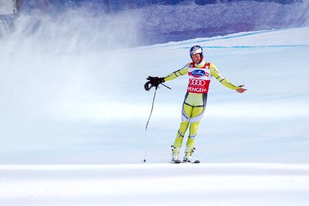 World cup lauberhorn race downhill skiing photo