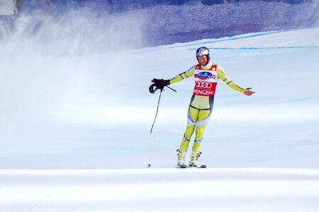 World cup lauberhorn race downhill skiing