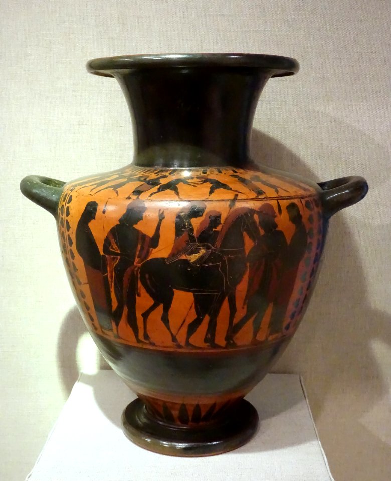 Hydria, water jar, Painter of Tours 863.2.64, Greece, c. 530 BC, terracotta - Spurlock Museum, UIUC - DSC05706