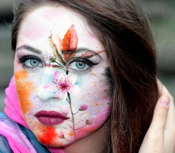 Beauty painted face hair
