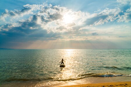 Sunset tropical sea photo