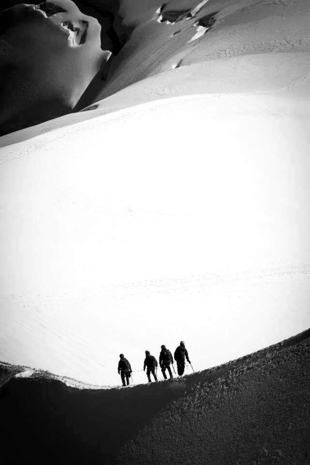 Climbing mountain snow