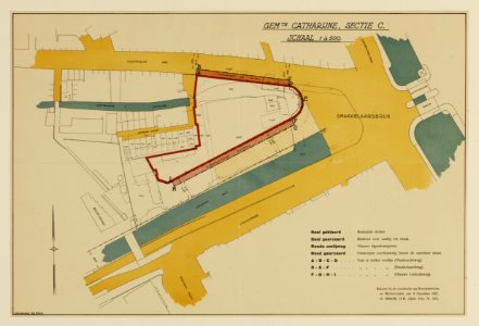 HUA-216279-Kaart van het gebied tussen de Vleutenseweg en de Leidseweg bij de Smakkelaarsbrug te Utrecht; met weergave van straten met bebouwing en watergangenMe photo