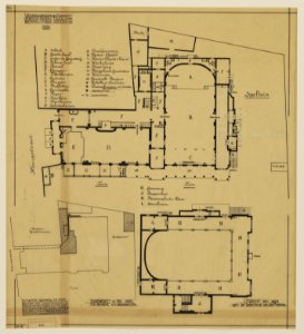 HUA-216628-Plattegronden van de begane grond en eerste verdieping van het ontwerp voor de verbouwing van het concertgebouw Tivoli Kruisstraat te Utrecht met inde