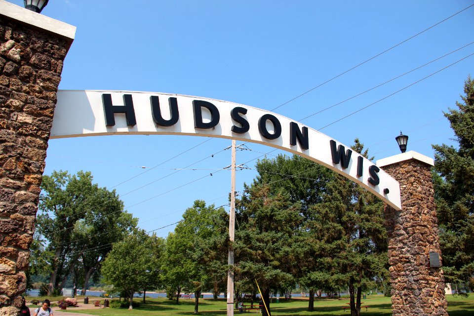 Hudson, WI sign, Aug 2018