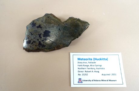 Huckitta meteorite, Australia - University of Arizona Mineral Museum - University of Arizona - Tucson, AZ - DSC08486 photo