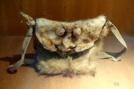Hunter's animal-fur bag, Khomu - Vietnam Museum of Ethnology - Hanoi, Vietnam - DSC03146