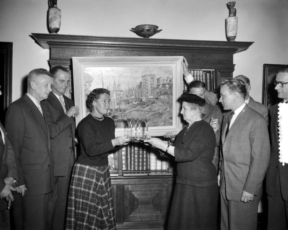 Huldiging van mevrouw Bouman door Groningers te Den Haag, Bestanddeelnr 908-1409