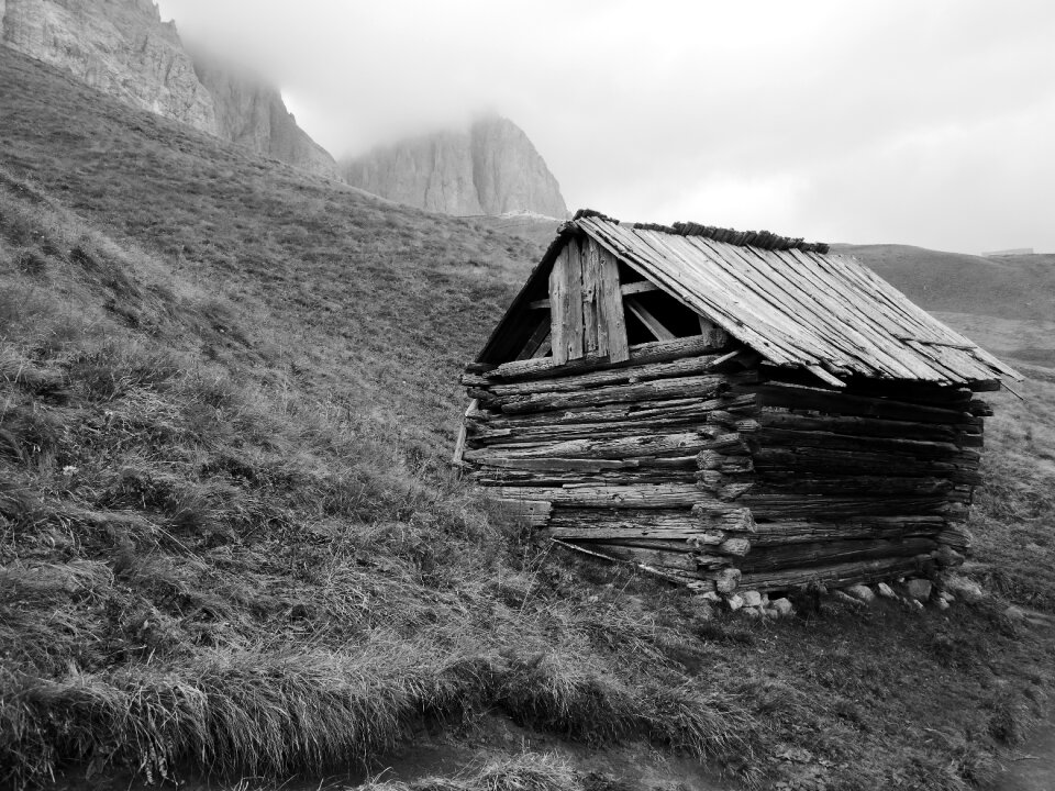 Mountain hut summer mountain