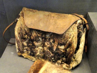 Hunting bag, lined with seal and diver skin - National Museum of Finland - DSC04278