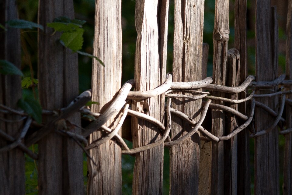 Weathered wood fence plank fence