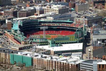 Baseball park boston aerial view photo