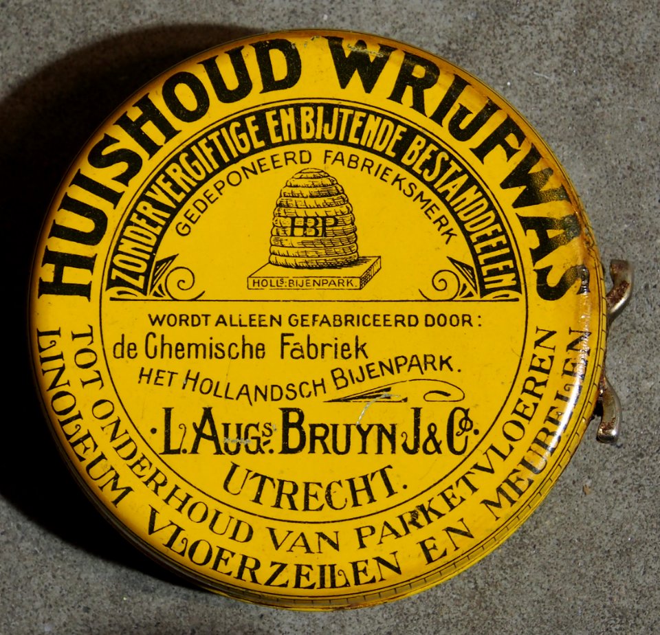 Huishoud Wrijfwas, de Chemische Fabriek, het Hollandsche Bijenpark, L Augs Bruyn J&C Utrecht