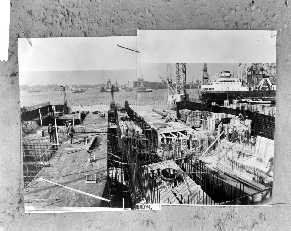IJ-tunnel in aanbouw, Caisson V aan de zuidelijke zijde van het tunnelproject, Bestanddeelnr 918-2732