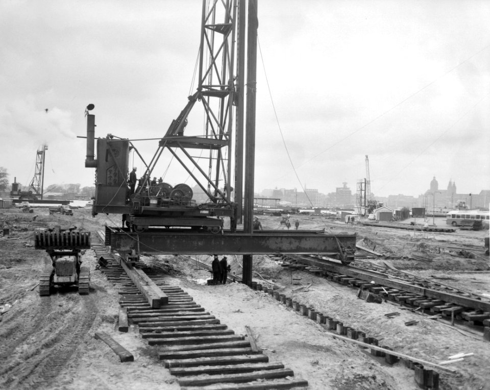 IJ-tunnelbouw (overzicht met achtergrond), Bestanddeelnr 913-9245
