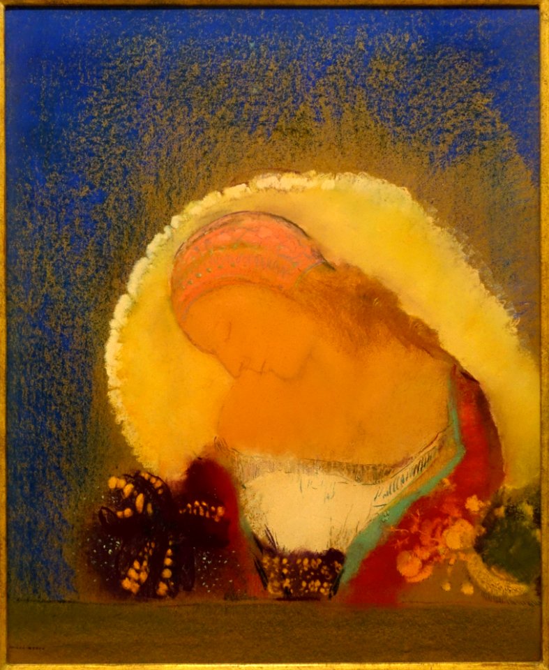 Illuminated Flower by Odilon Redon, c. 1900, pastel - Scharf-Gerstenberg Collection - DSC03868