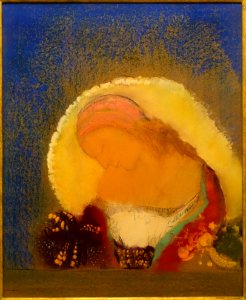 Illuminated Flower by Odilon Redon, c. 1900, pastel - Scharf-Gerstenberg Collection - DSC03868 photo