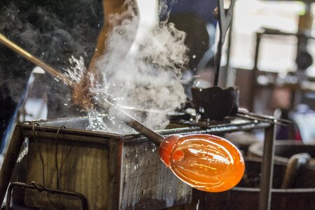 Glassblowing heat steam