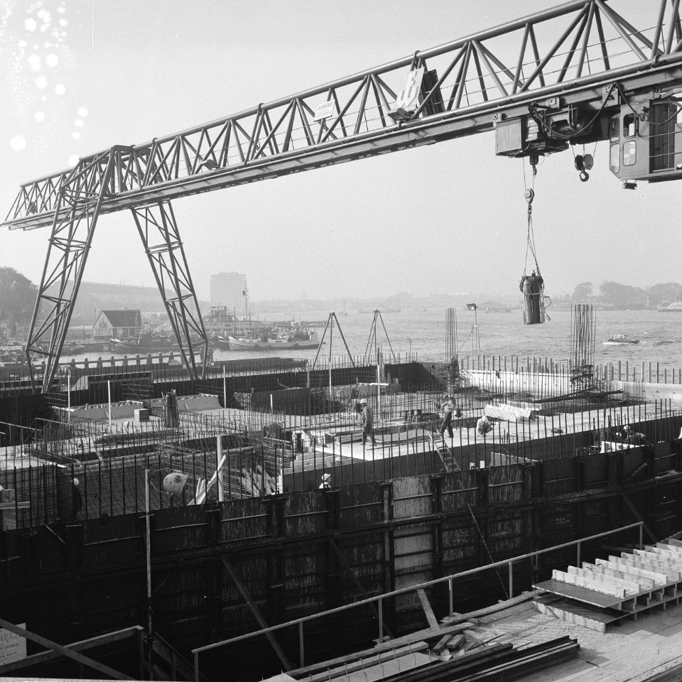IJ-tunnel in aanbouw, bouw IJ-tunnel, Bestanddeelnr 918-2750