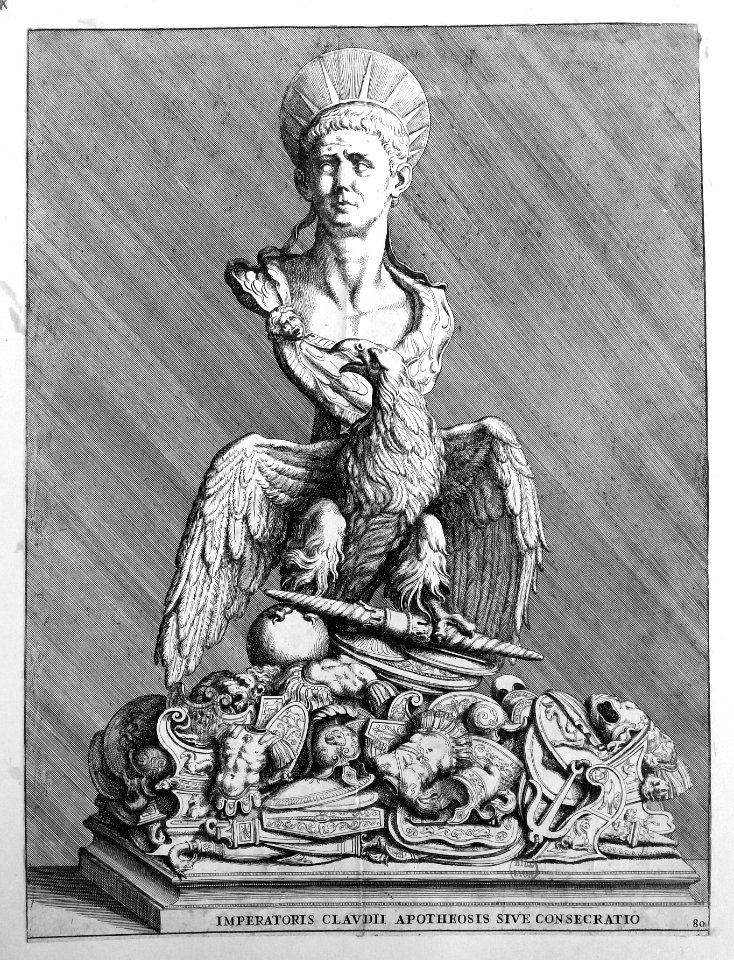 Imperatoris Claudii apotheosis, sive consecratio - Buste avec aigle - Estampe Coste 13614