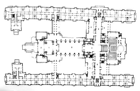 Imperial Hotel, Tokyo (1923-1968), ground floor plan - reprinted in Grand Hotels, Reality and Illusion by Elaine Denby - DSC03855