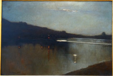 Impending Moon, by Lorenzo Delleani, 1882 - Galleria nazionale d'arte moderna - Rome, Italy - DSC05165
