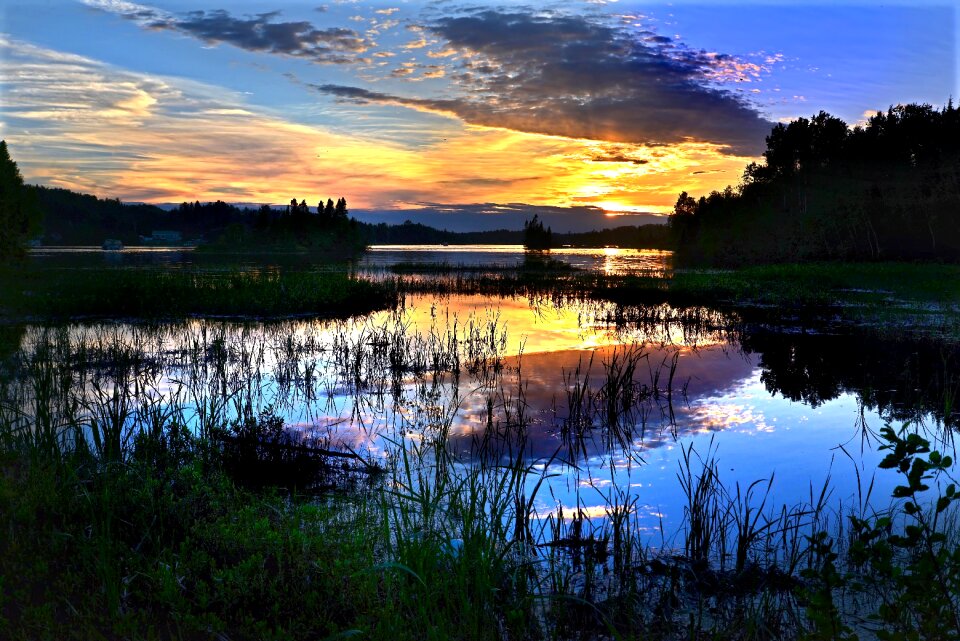 Sky clouds lake photo