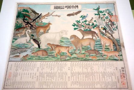Illustrated Catalogue of the Museum, Animals No. 1, selected by Tanaka Yoshio (1838-1916), text by Mogami Kokichi (dates unknown), 1877, polychrome print on paper - Tokyo National Museum - DSC05485
