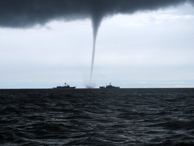 Warship storm clouds